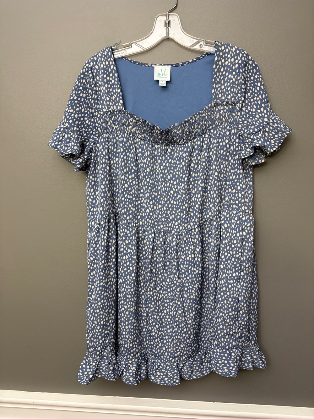 Shop The Mint Mini Blue White Dress - Size 8